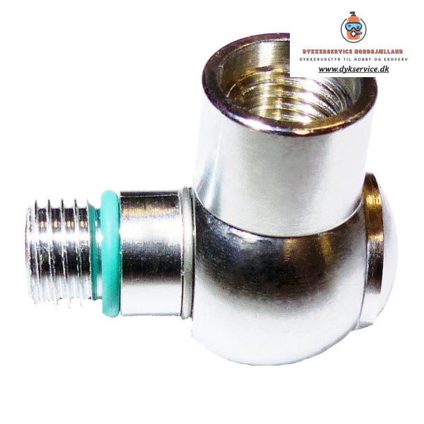 7/16" UNF 90&deg; Hjtryks Slangeadapter