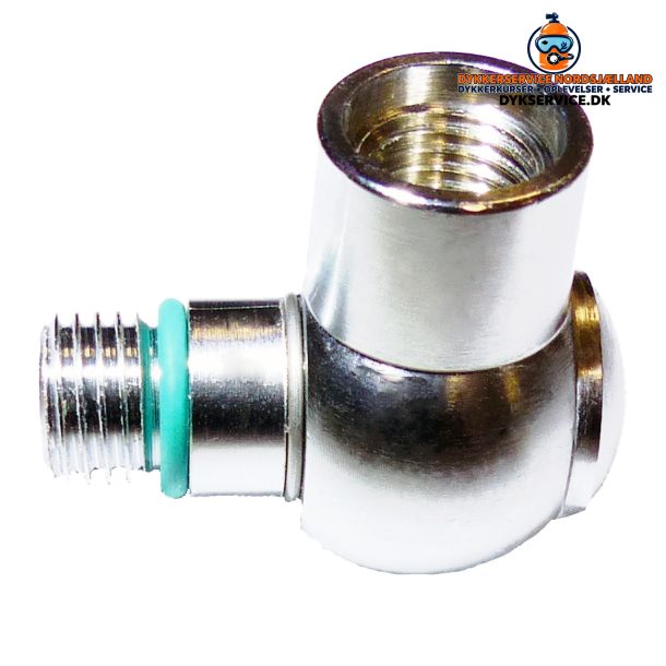 7/16" UNF 90&deg; H�jtryks Slangeadapter