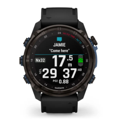 Garmin Descent Mk3i  43 mm Carbon Grey DLC-titanium med sort silikonerem