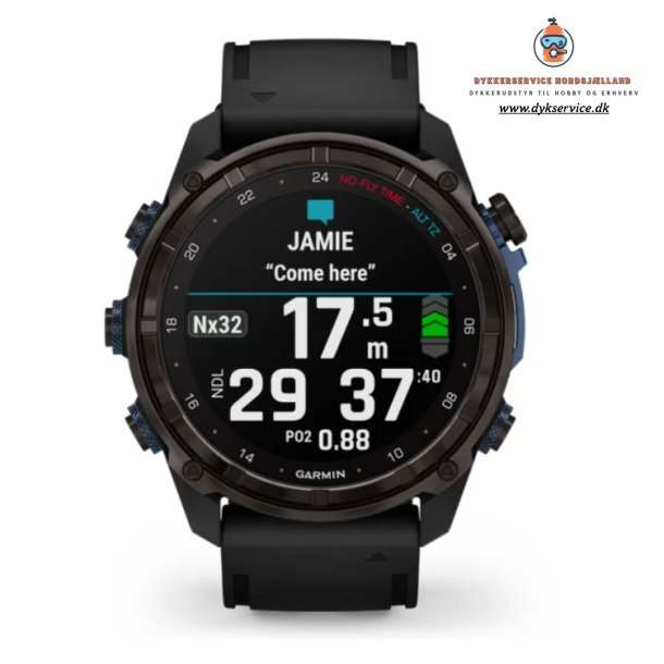 Garmin Descent Mk3i  51 mm Carbon Grey DLC-titanium med sort silikonerem