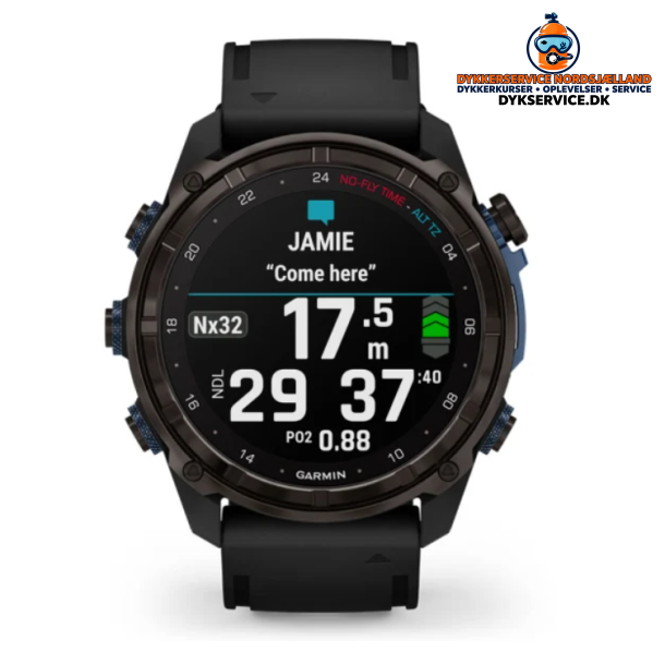 Garmin Descent� Mk3i � 43 mm Carbon Grey DLC-titanium med sort silikonerem