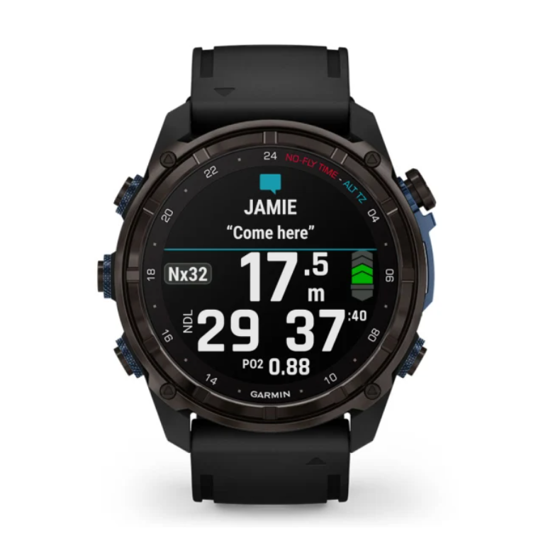 Garmin Descent Mk3i  51 mm Carbon Grey DLC-titanium med sort silikonerem
