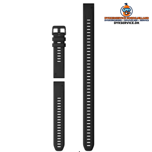 Rem til dykkerur QuickFit� 20 dykkerurremme Sort silikone (Dykkers�t med 3 dele)