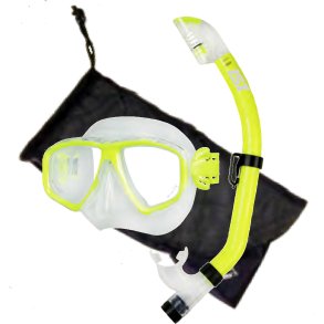 Dykkermaske og snorkel Global Gul