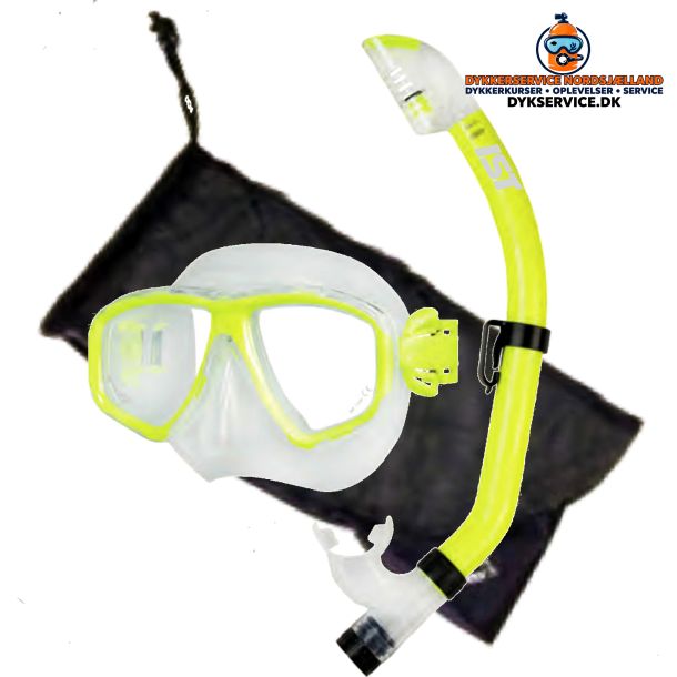 Dykkermaske og snorkel Global Gul