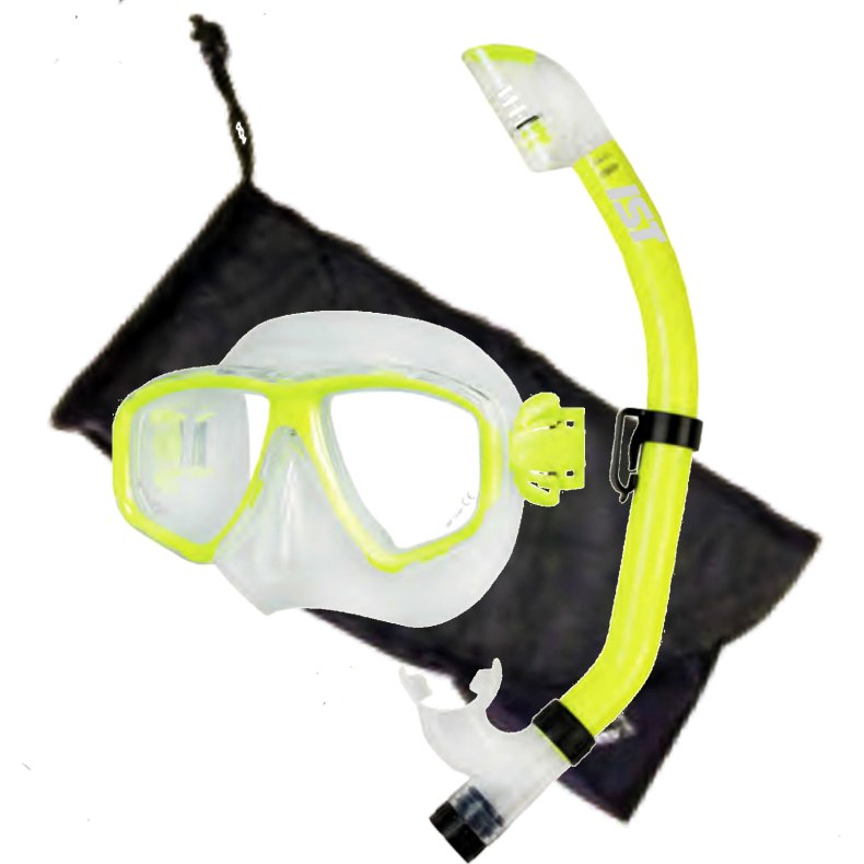 Dykkermaske og snorkel Global Gul