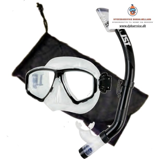 Dykkermaske og snorkel Global sort