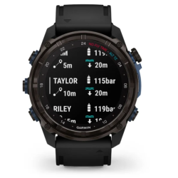 Garmin Descent Mk3i  43 mm Carbon Grey DLC-titanium med sort silikonerem