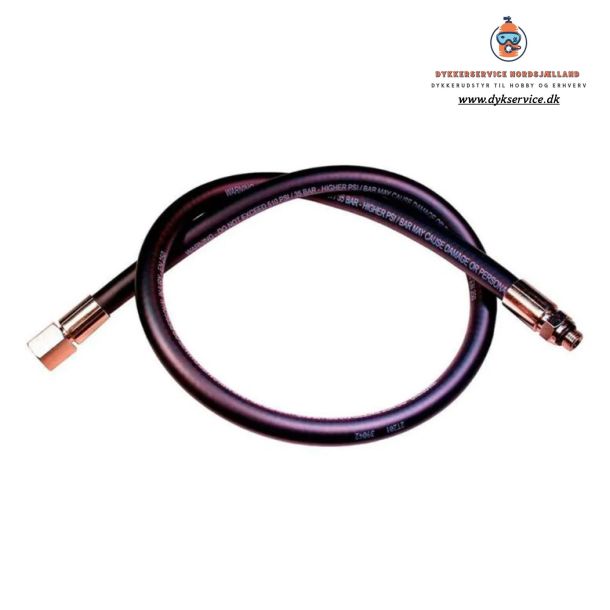 Gummi regulatorslange 101cm sort